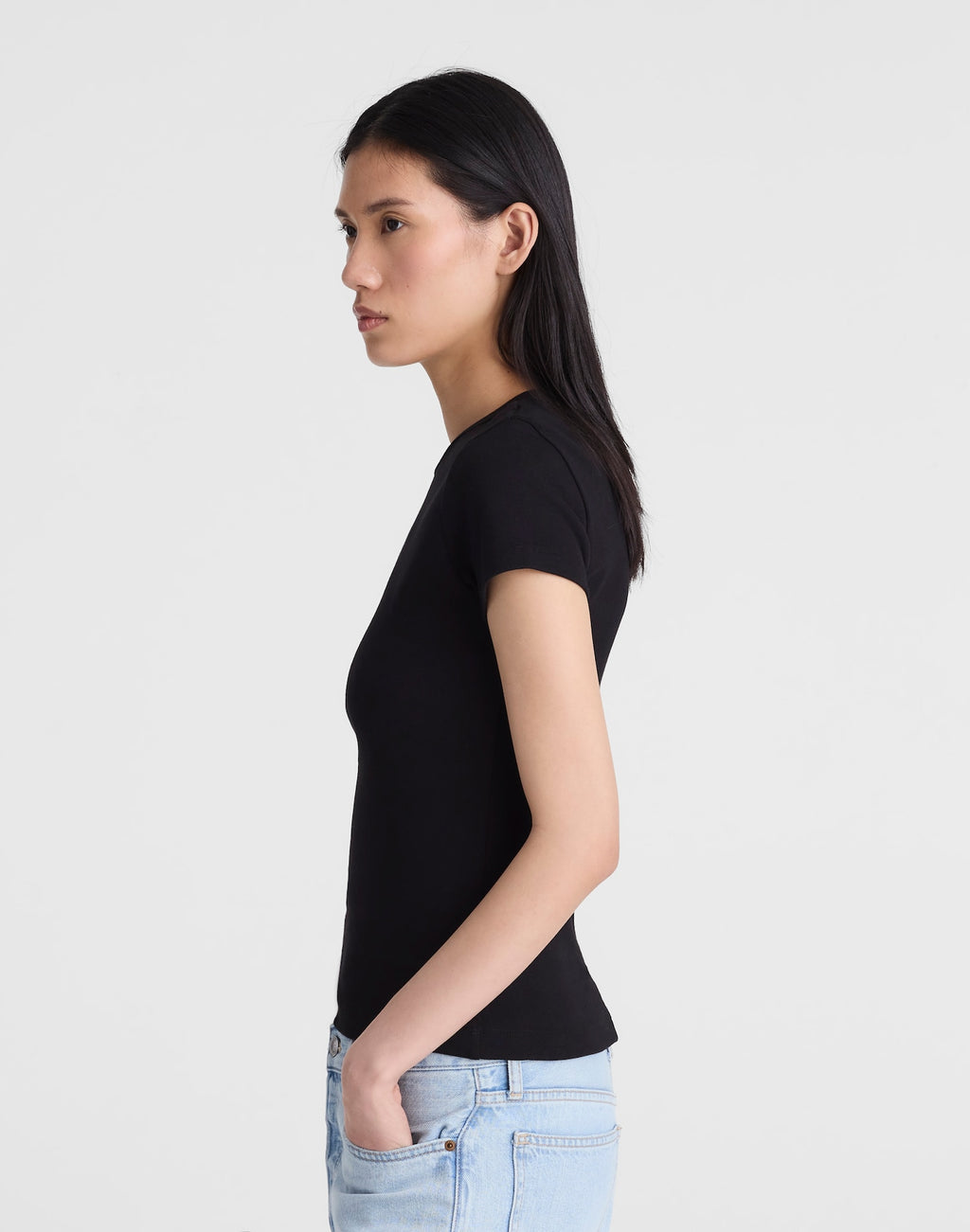 Madewell The 90s Crewneck Tee in Compact Cotton 100% Cotton