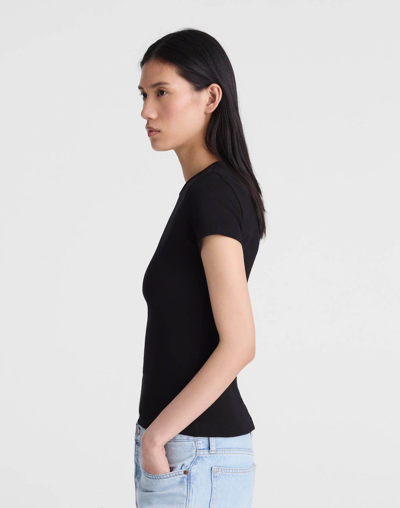 Madewell The 90s Crewneck Tee in Compact Cotton 100% Cotton