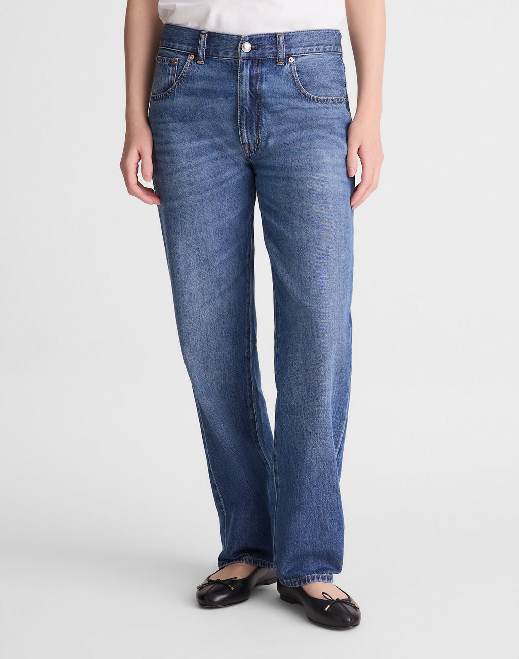 Madewell The Dean Easy Straight Jean in Airy Denim 61% Cotton 39% TENCEL Lyocell