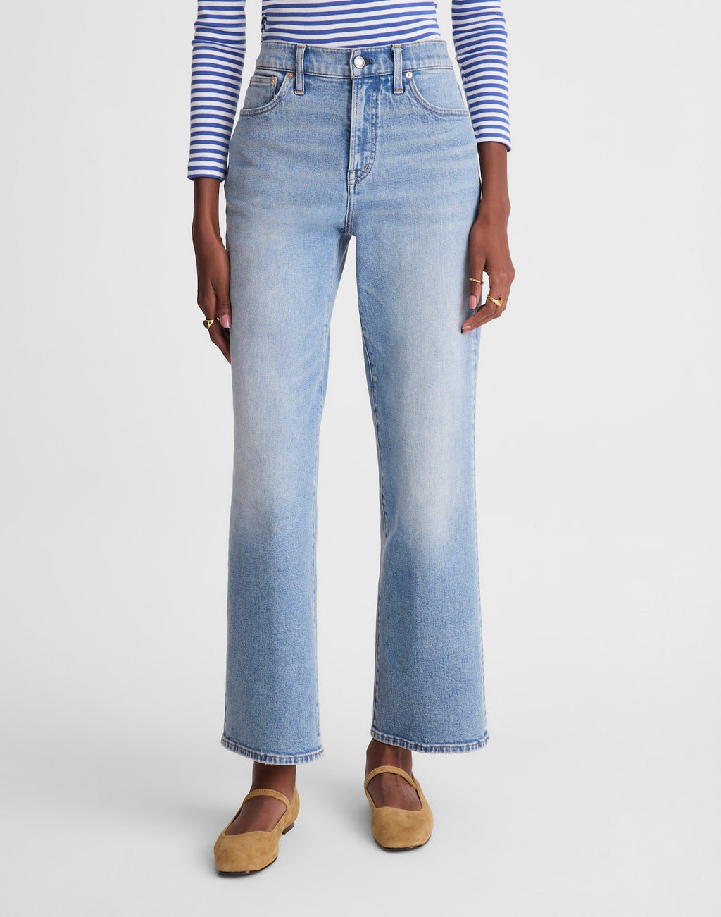Madewell The Perfect Vintage Wide-Leg Crop Jean in Rigid Denim 96% Regenagri Cotton 3% EME 1% Elastane