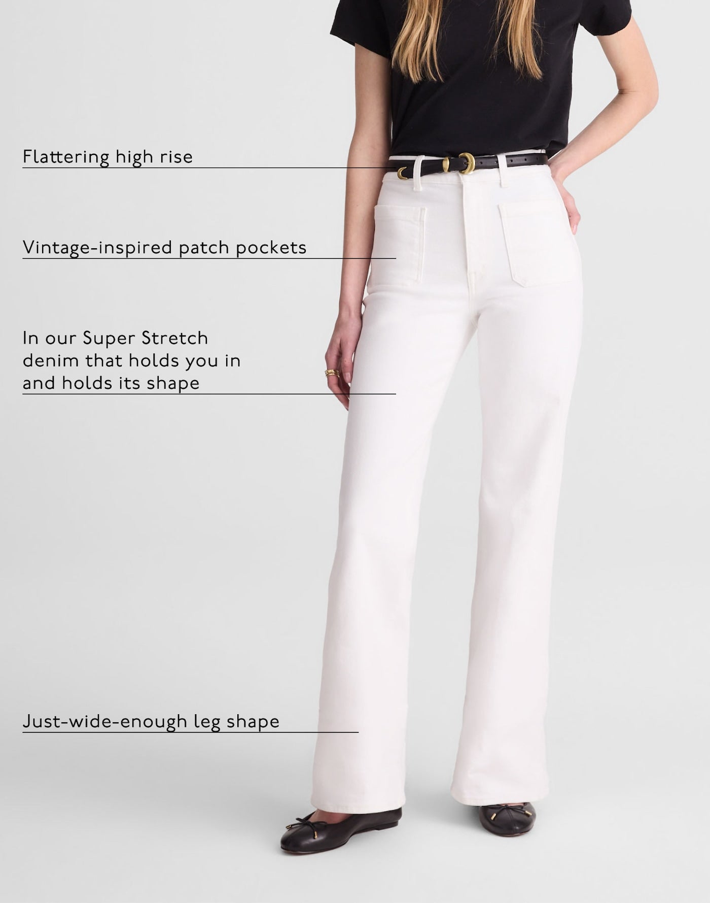 Madewell The Emmy Wide-Leg Jean in Super Stretch Denim 93% Cotton 5% Polyester 2% Elastane