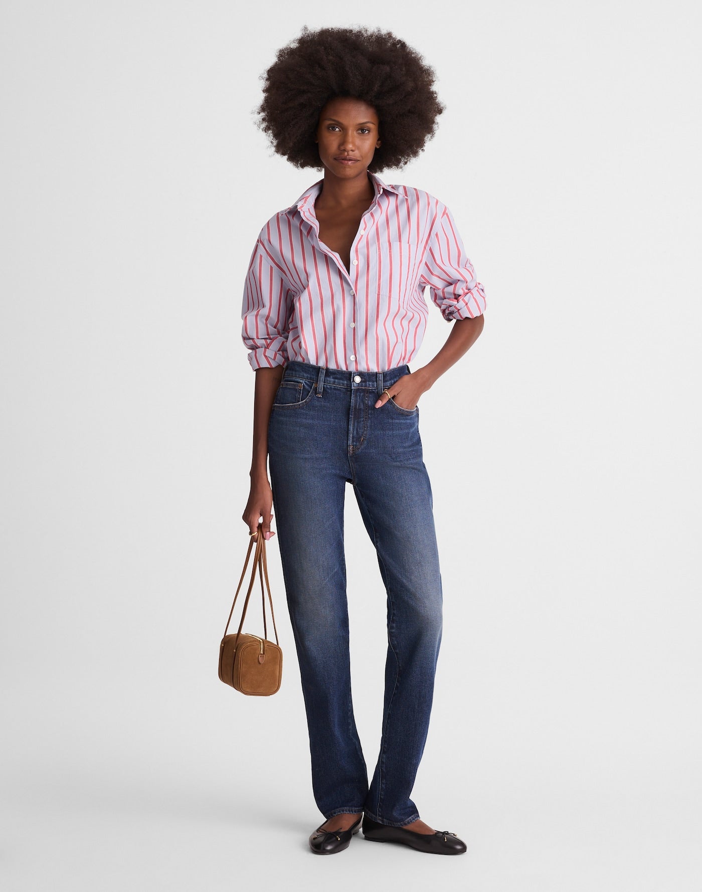 Madewell The Longline Straight Jean in Regenagri Cotton 96% Cotton 3% EME 1% Elastane