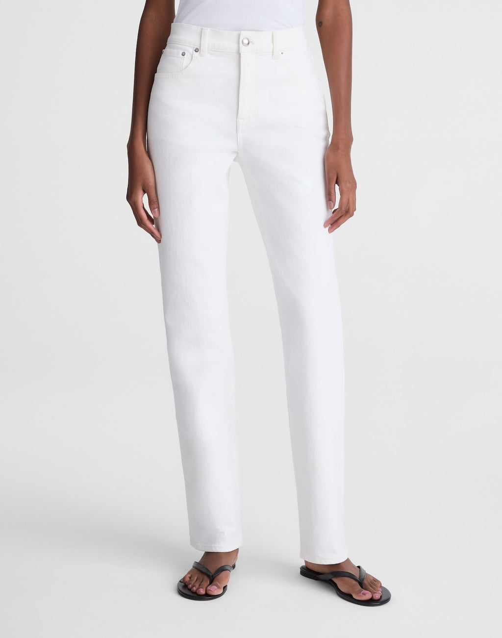 Madewell The Longline Straight Jean in Black Frost 98% Cotton 2% Elastane