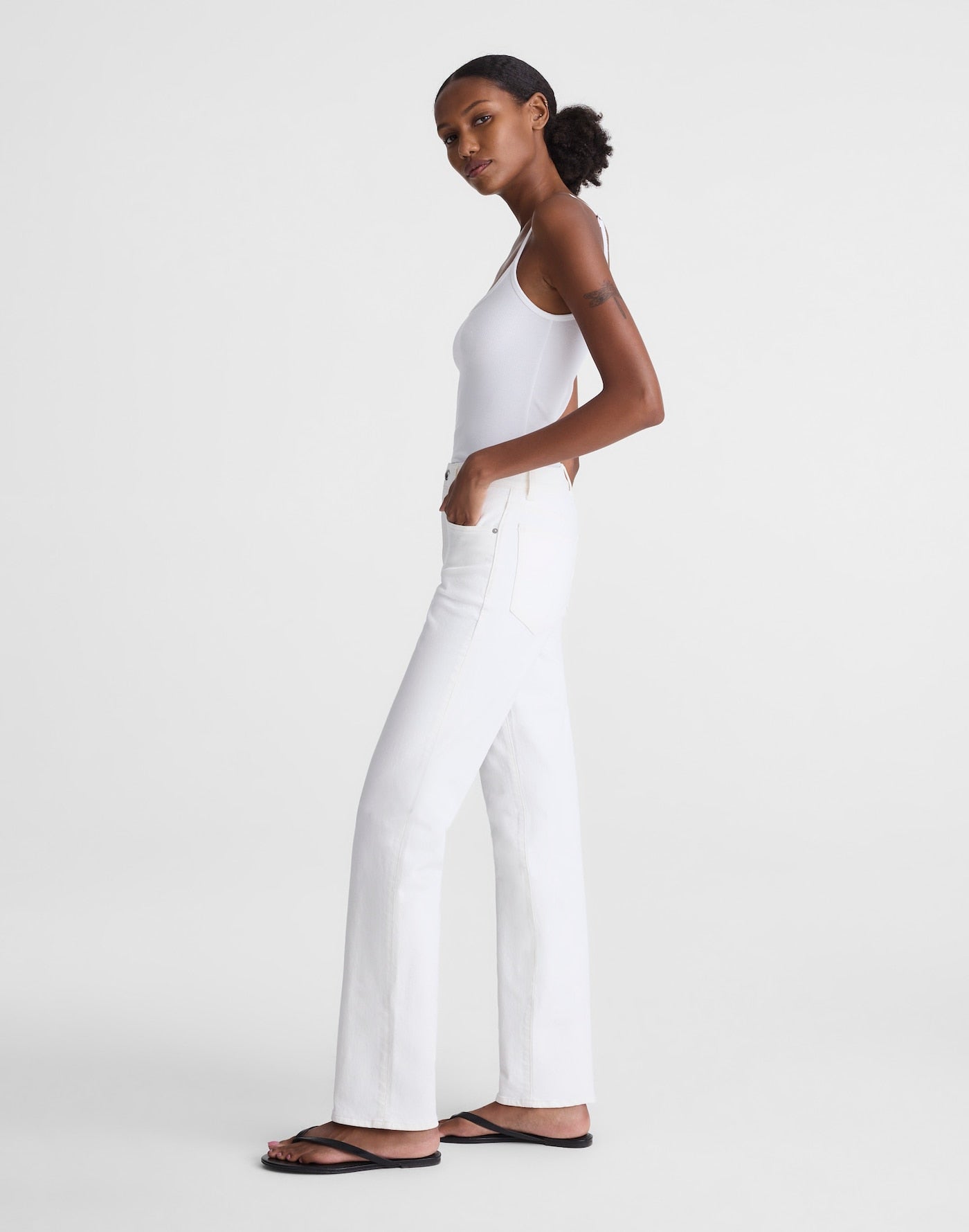 Madewell The Longline Straight Jean in Black Frost 98% Cotton 2% Elastane