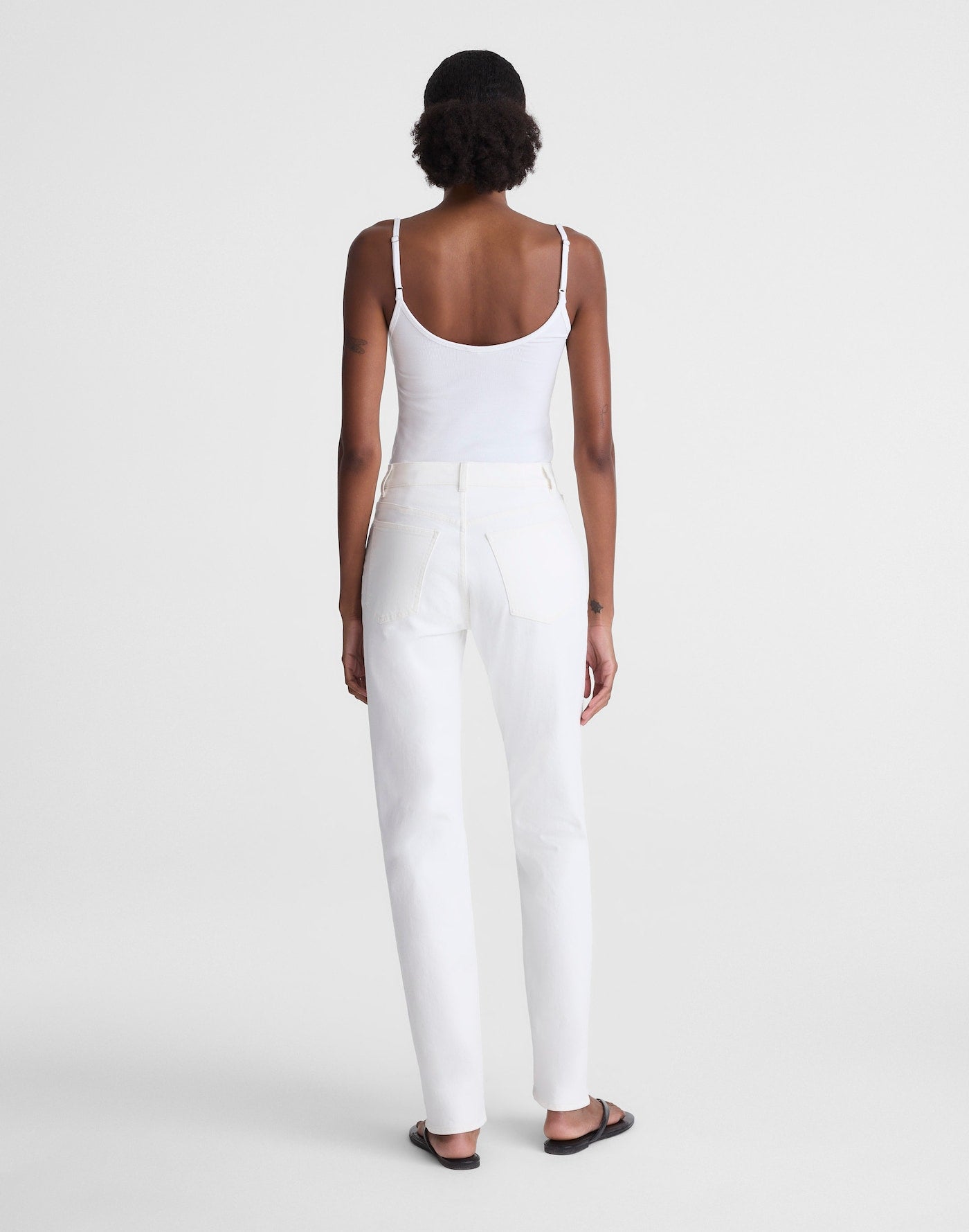 Madewell The Longline Straight Jean in Black Frost 98% Cotton 2% Elastane