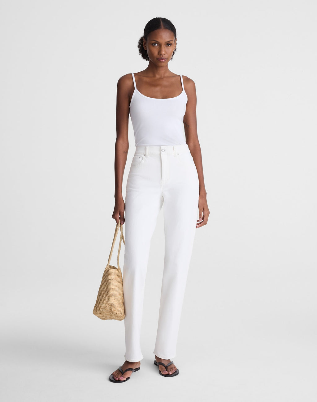 Madewell The Longline Straight Jean in Black Frost 98% Cotton 2% Elastane