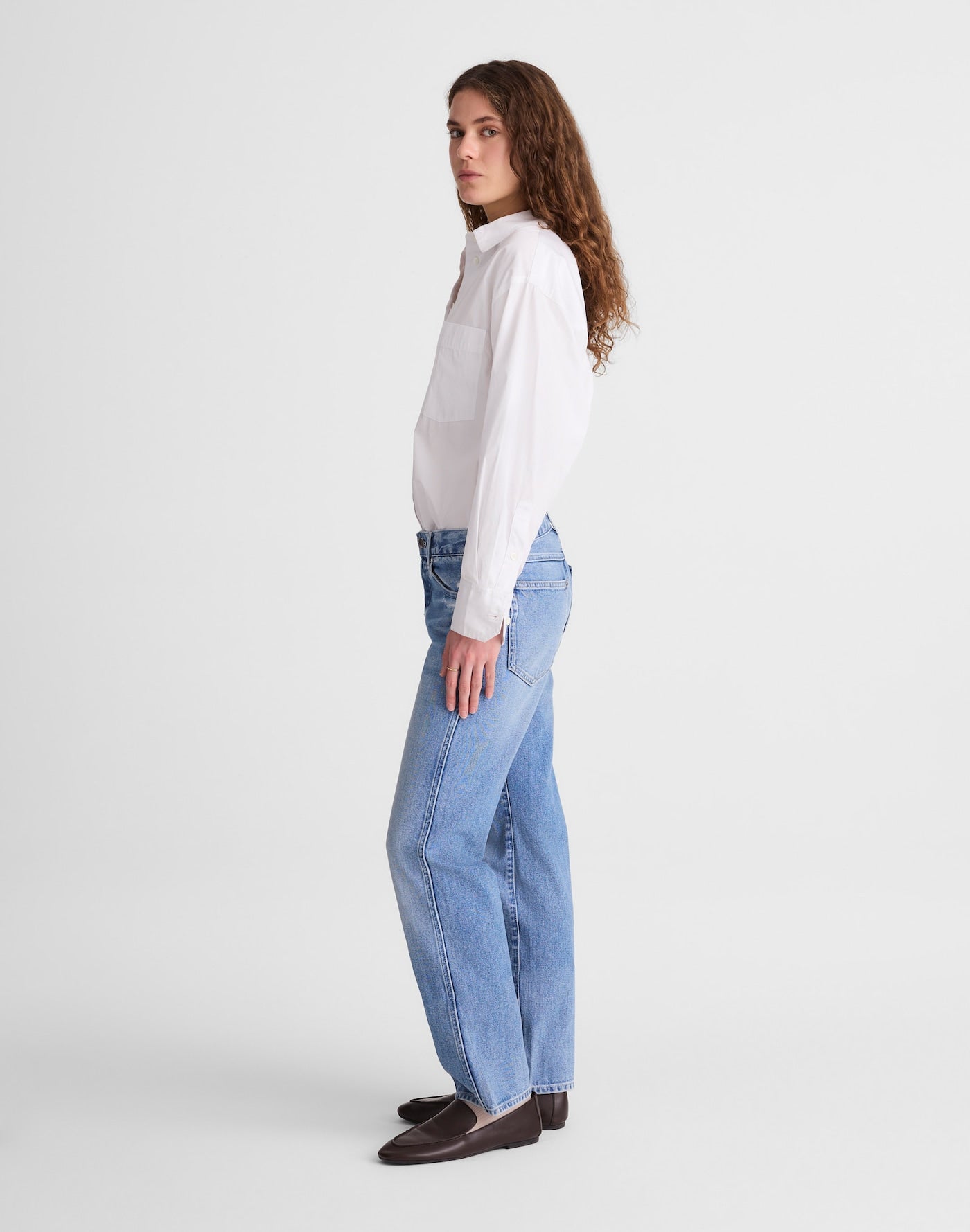 Madewell The Dean Easy Straight Jean in Light Lapis Wash 85% Cotton 15% TENCEL Lyocell