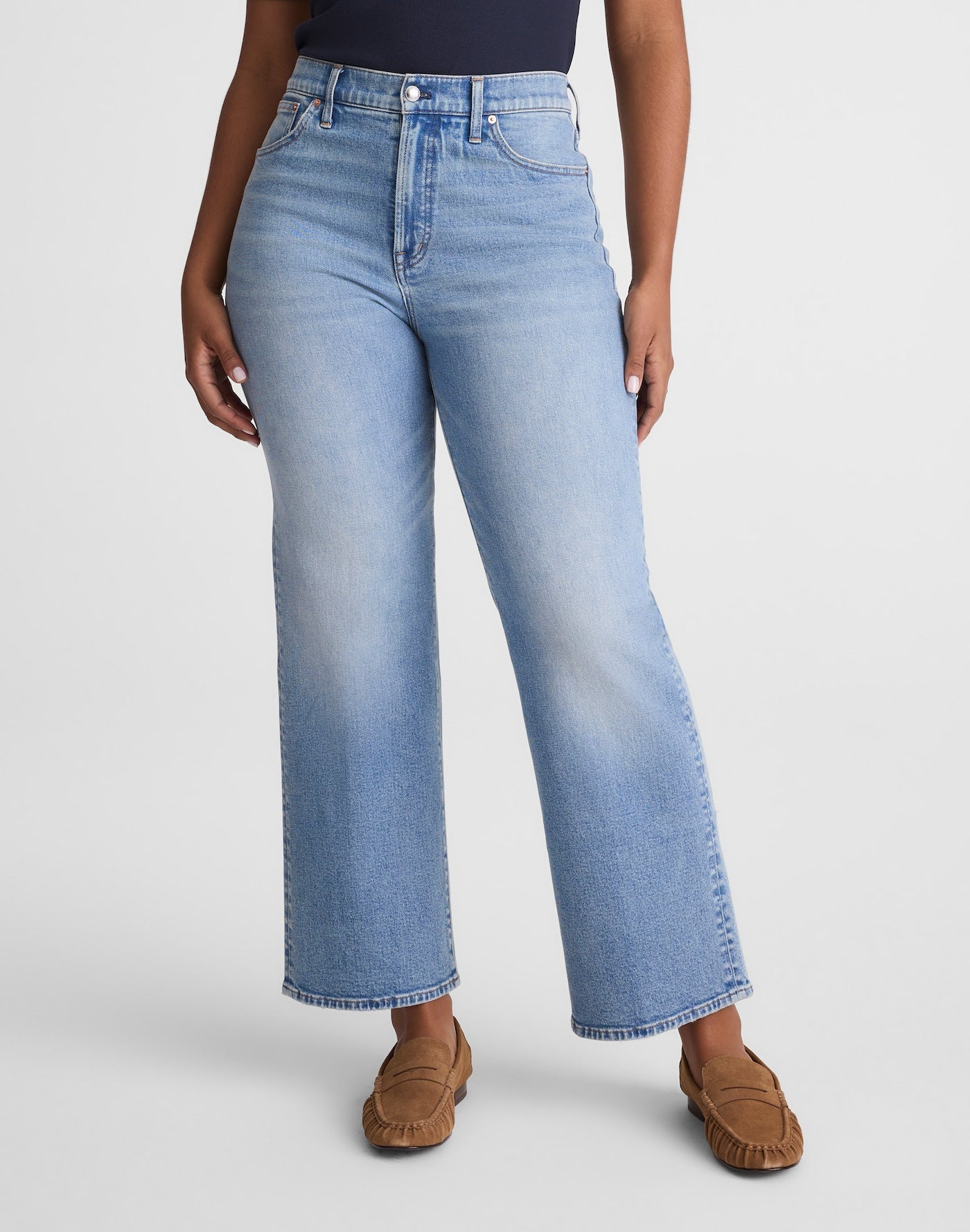 Madewell The Curvy Perfect Vintage Wide-Leg Crop Jean in Rigid Denim 96% Regenagri Cotton 3% EME 1% Elastane