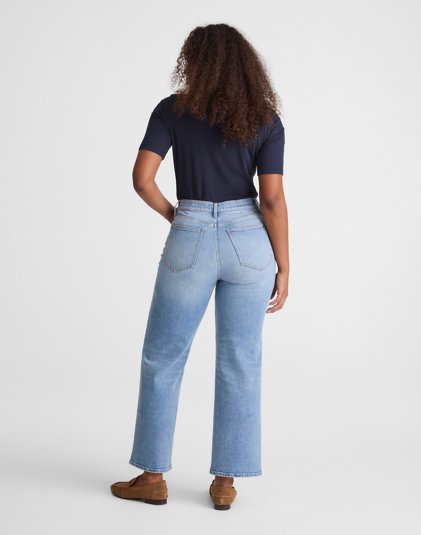 Madewell The Curvy Perfect Vintage Wide-Leg Crop Jean in Rigid Denim 96% Regenagri Cotton 3% EME 1% Elastane