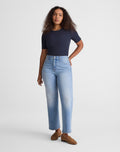 Madewell The Curvy Perfect Vintage Wide-Leg Crop Jean in Rigid Denim 96% Regenagri Cotton 3% EME 1% Elastane