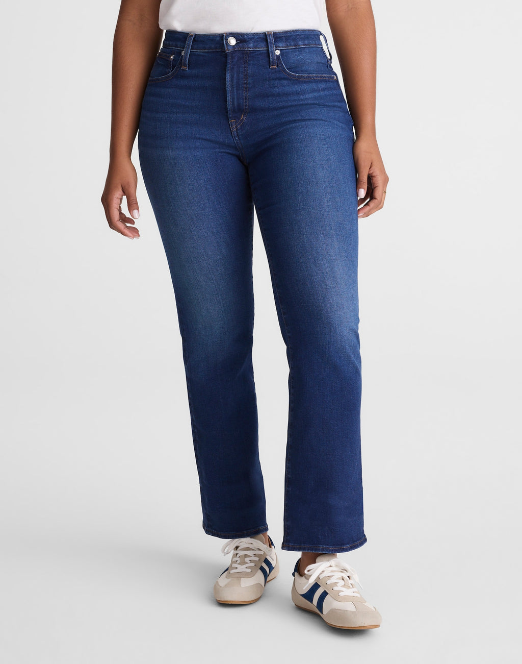 Madewell The Curvy Flare Crop Jean in Super Stretch Denim 91% Cotton 6% Recycled Polyester 3% Elastane