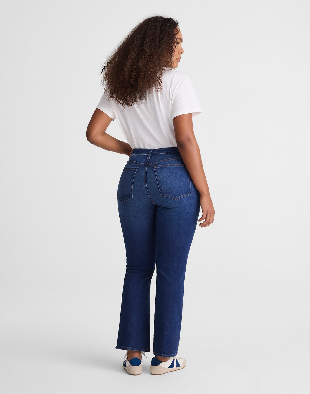 Madewell The Curvy Flare Crop Jean in Super Stretch Denim 91% Cotton 6% Recycled Polyester 3% Elastane