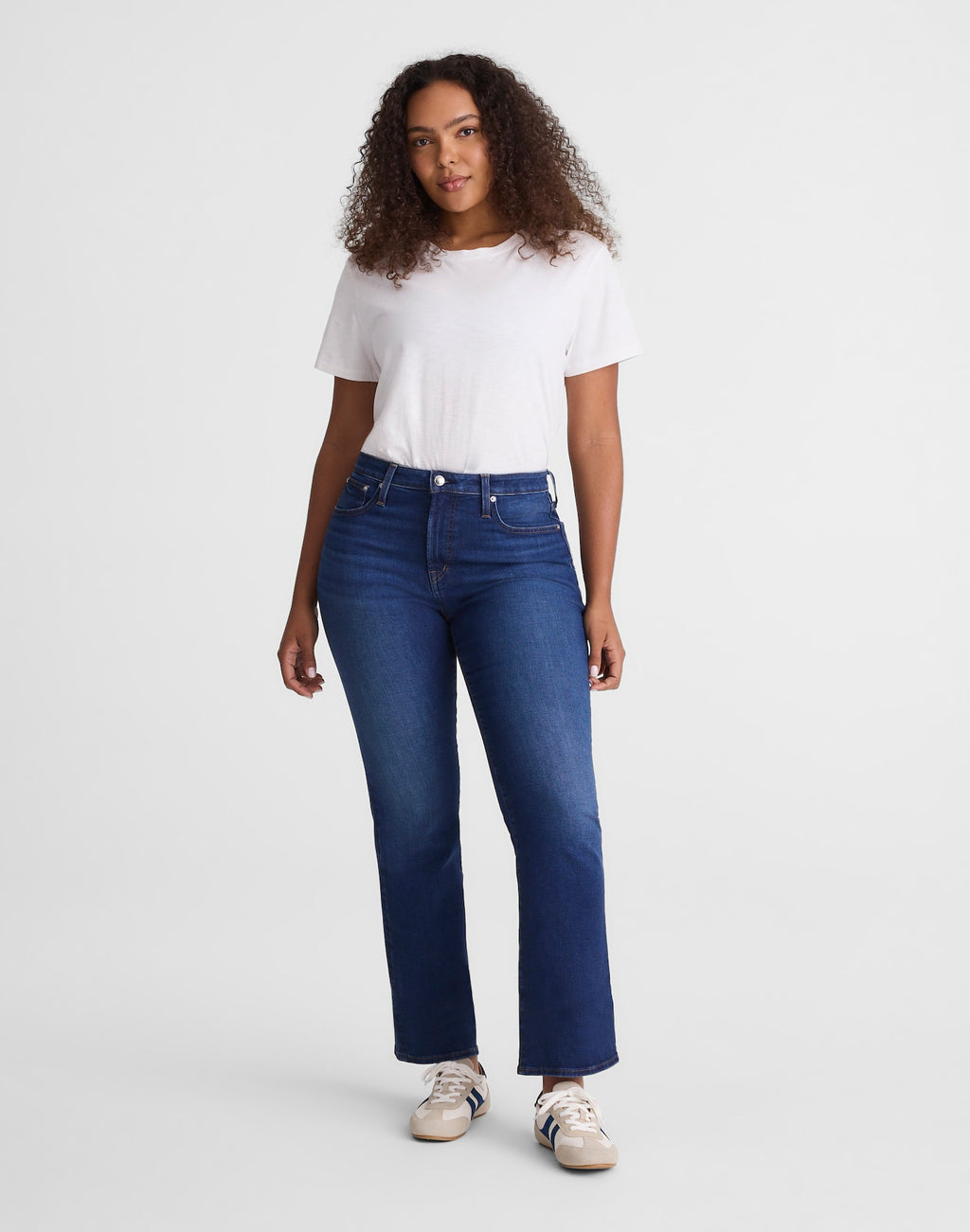 Madewell The Curvy Flare Crop Jean in Super Stretch Denim 91% Cotton 6% Recycled Polyester 3% Elastane