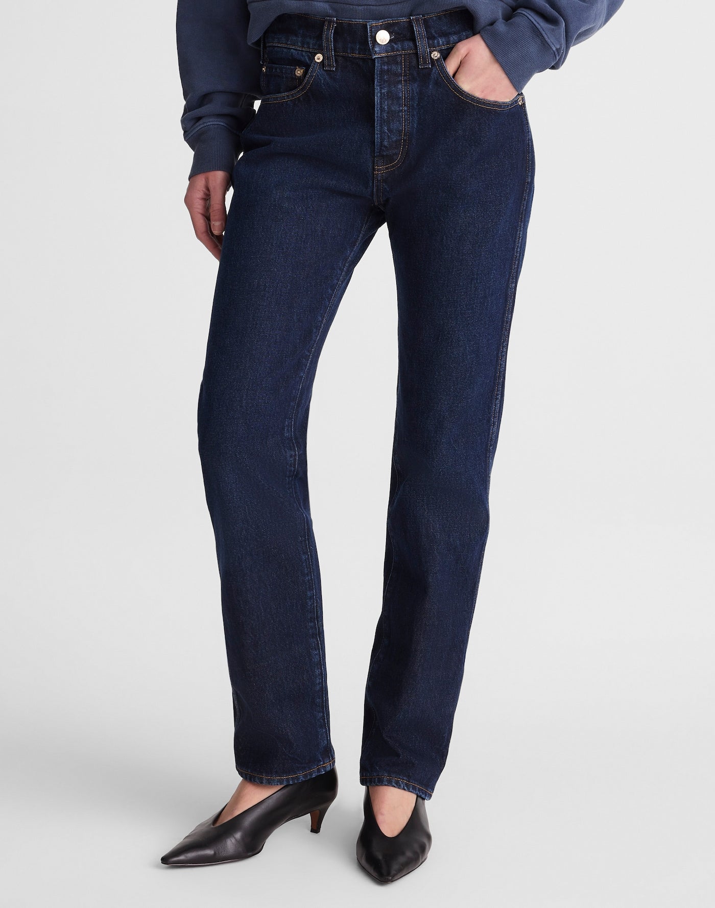 Madewell x Benjamin Talley Smith The Putney Mid-Rise Straight Jean in Whitney Wash 100% Regenagri Cotton