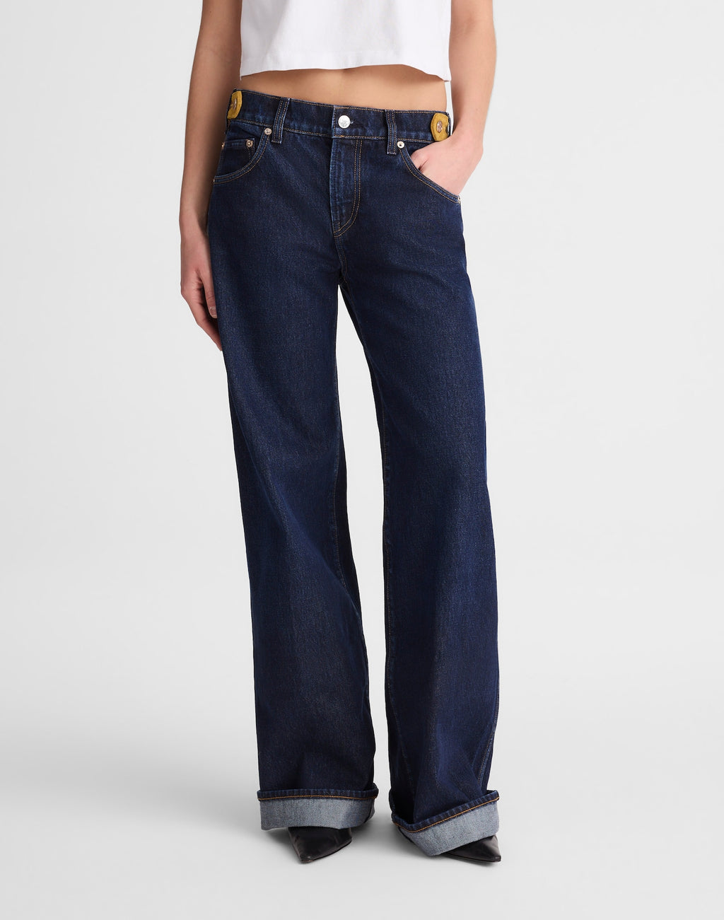 Madewell x Benjamin Talley Smith The Coolidge Low-Rise Wide-Leg Jean in Wells Wash 100% Regenagri Cotton