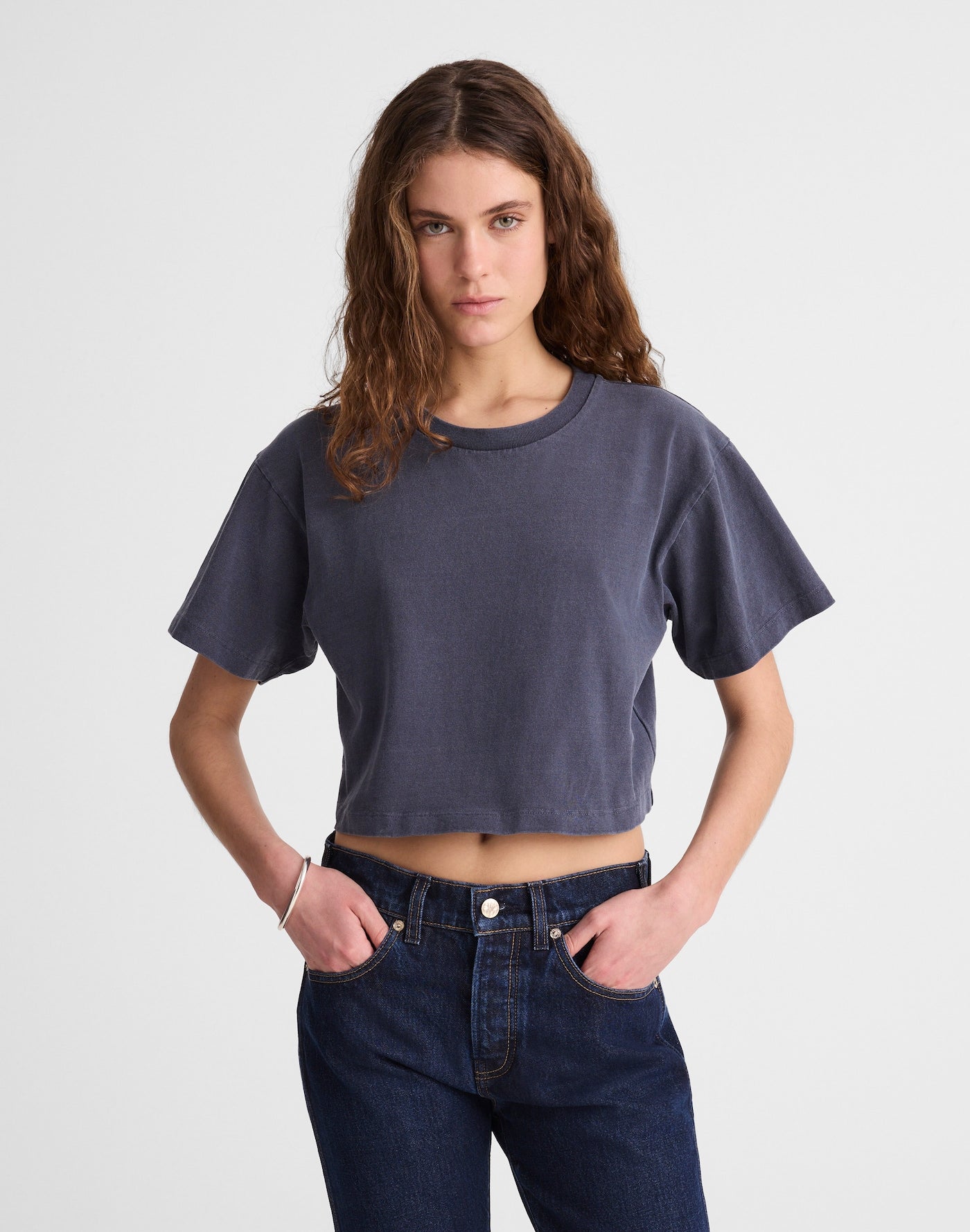 Madewell x Benjamin Talley Smith The Sullivan Boxy Crop Tee 100% Cotton