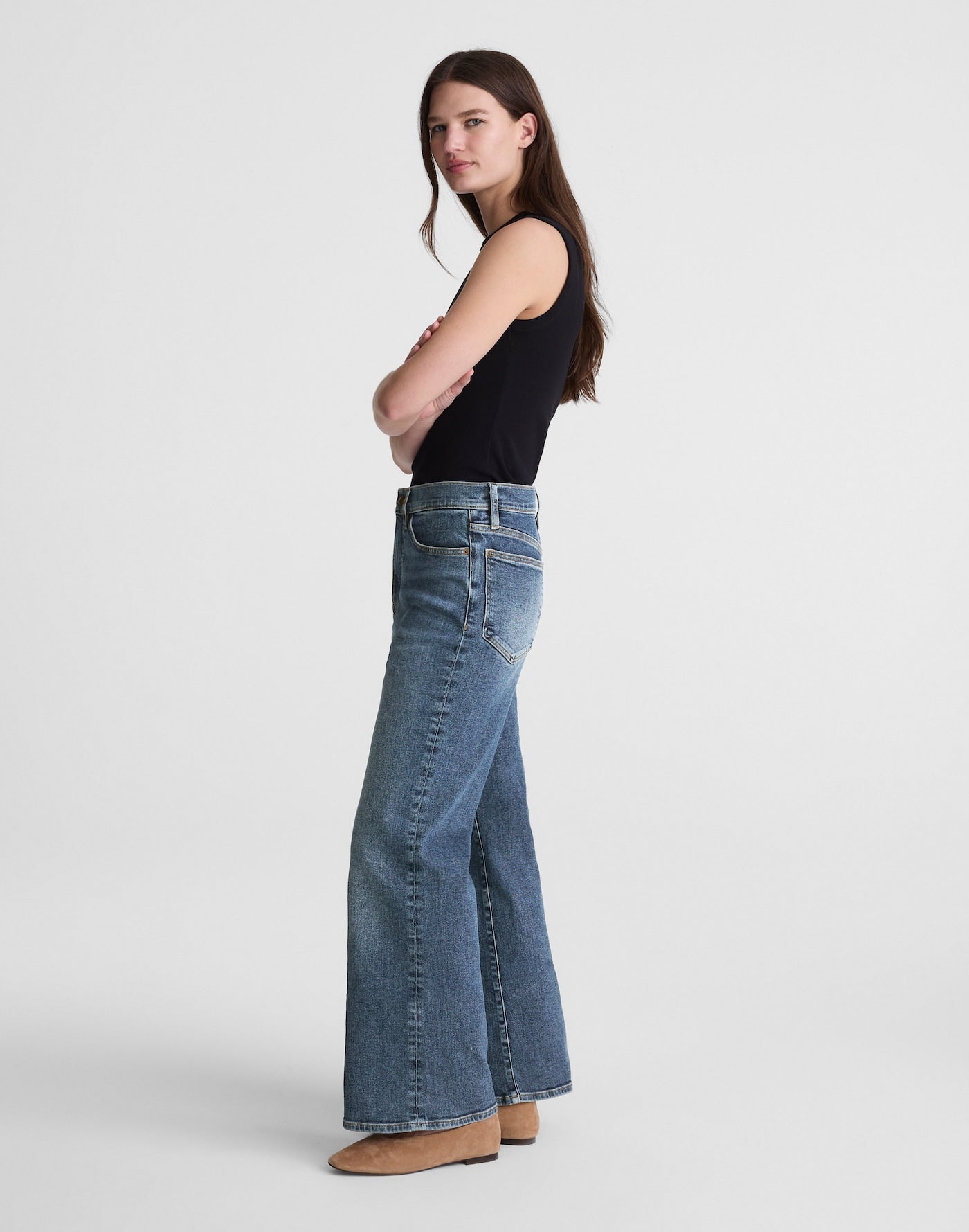 Madewell Circular Wide-Leg Jean in Premium ISKO Denim 71% Recycled Cotton 23% Viscose 4% Recycled Polyester 2% Elastane