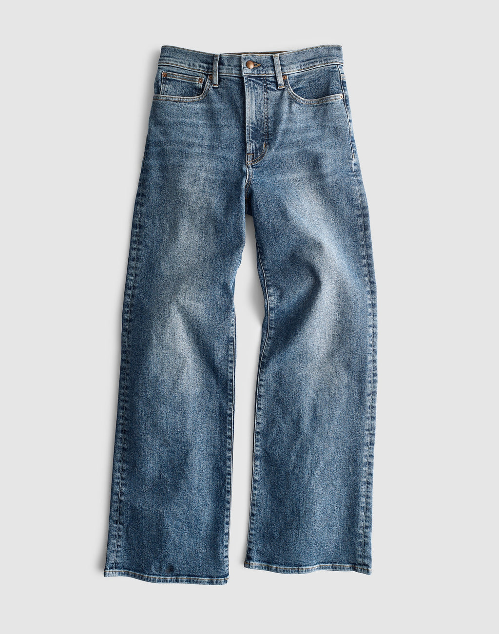 Madewell Circular Wide-Leg Jean in Premium ISKO Denim 71% Recycled Cotton 23% Viscose 4% Recycled Polyester 2% Elastane