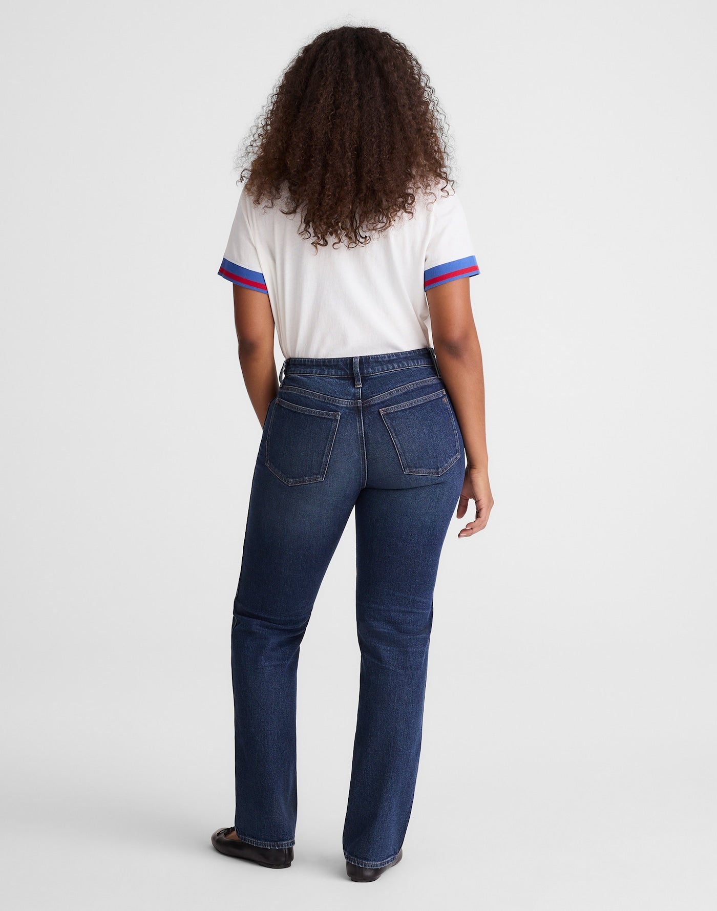 Madewell The Curvy Longline Straight Jean in Midnight Waters Wash 96% Regenagri Cotton 3% EME 1% Elastane