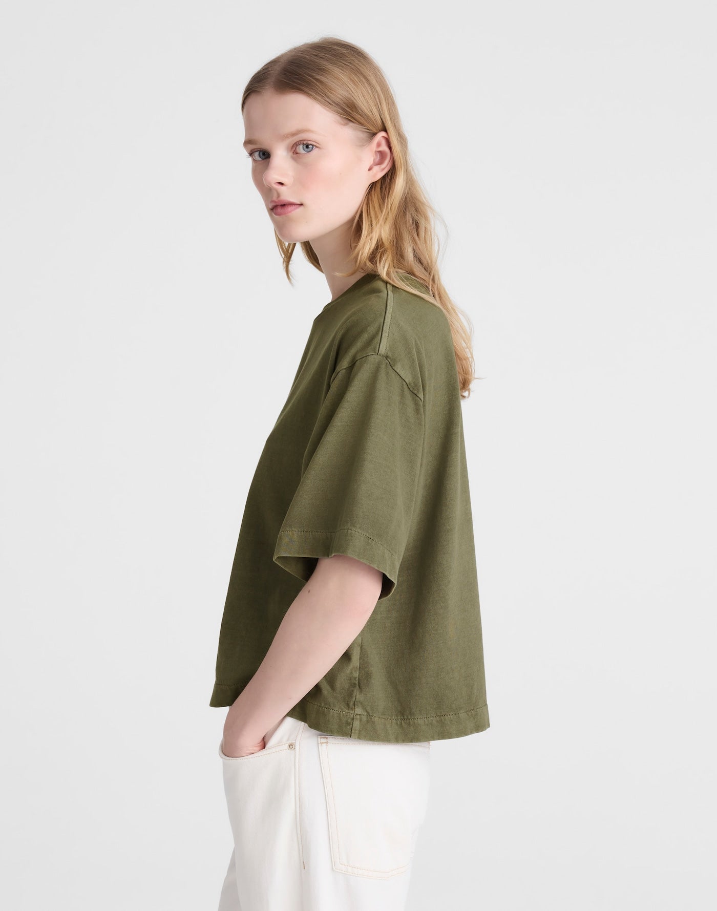 Madewell Boxy Crop Tee Allday Jersey 100% Cotton