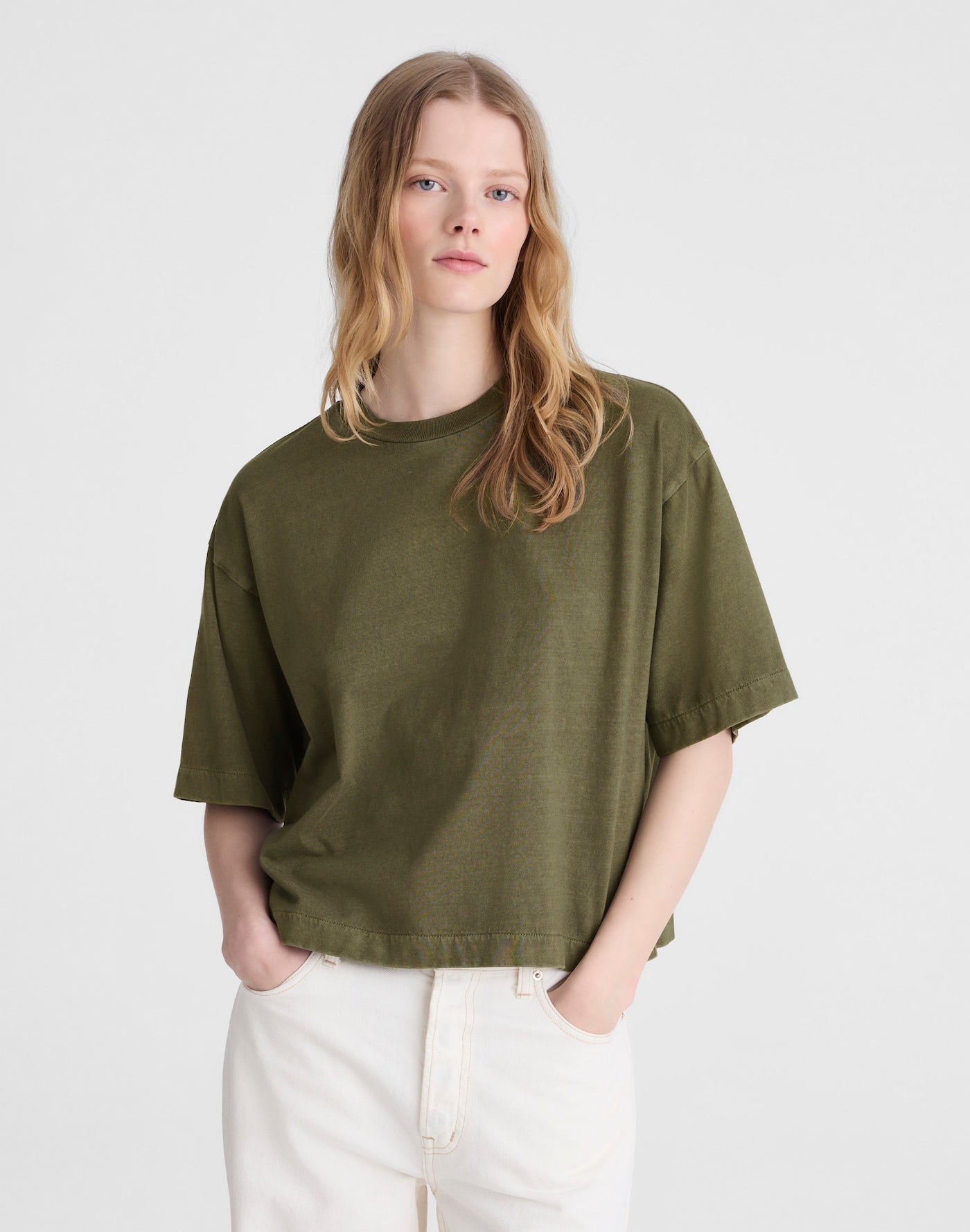 Madewell Boxy Crop Tee Allday Jersey 100% Cotton