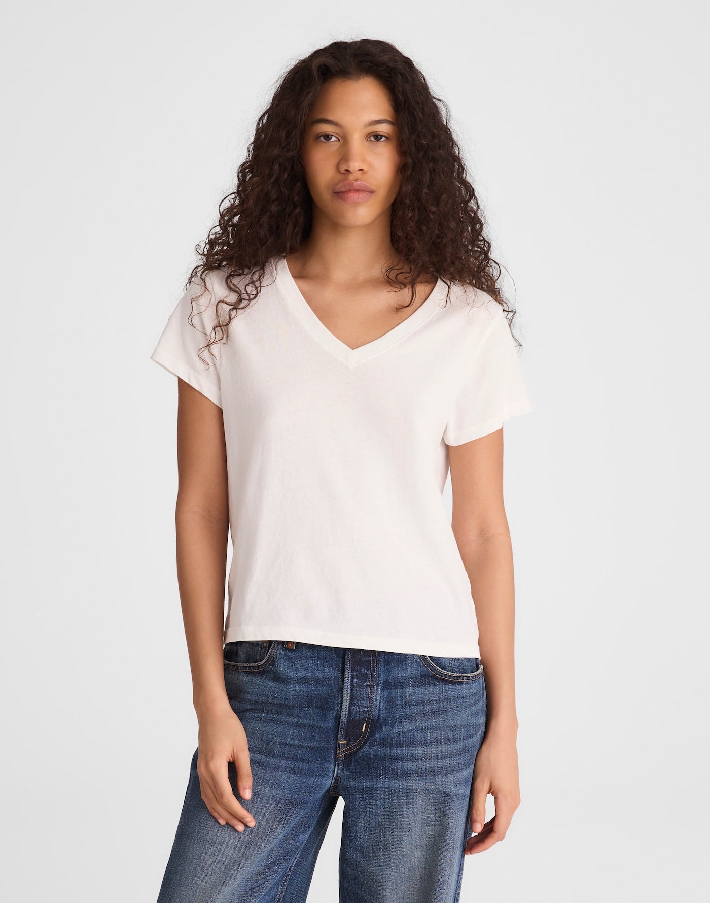 Madewell The Relaxed V-Neck Tee in Vintage Jersey 100% Cotton