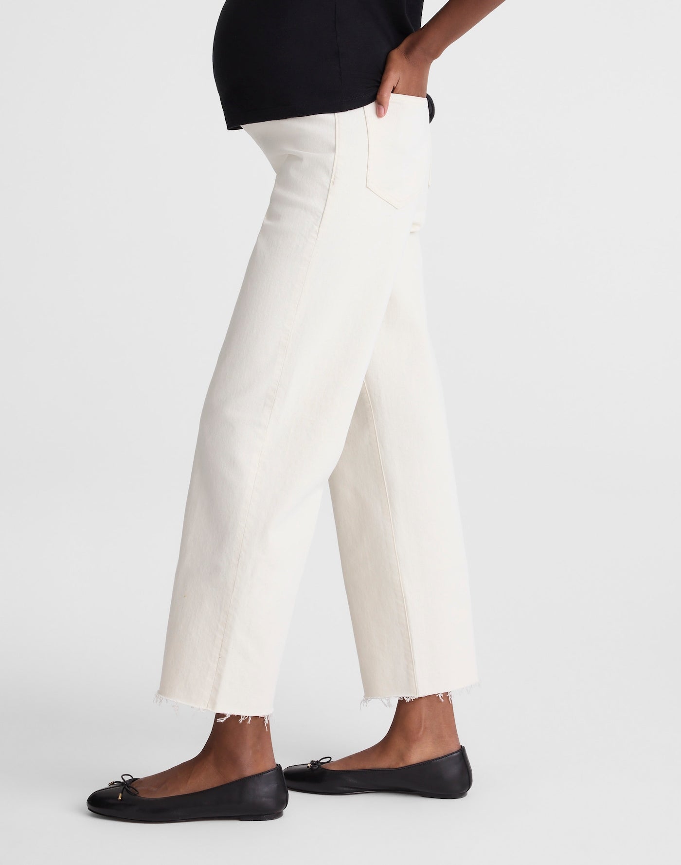 Madewell The Maternity Perfect Vintage Wide-Leg Crop Jean in Vintage Canvas 98% Cotton 2% Elastane