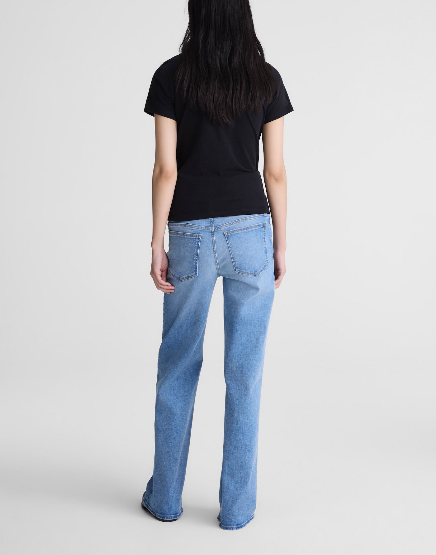 Madewell The Maternity Wide-Leg Jean in Super Stretch Denim Coastal Blue Wash 91% Cotton 6% Recycled Polyester 3% Elastane