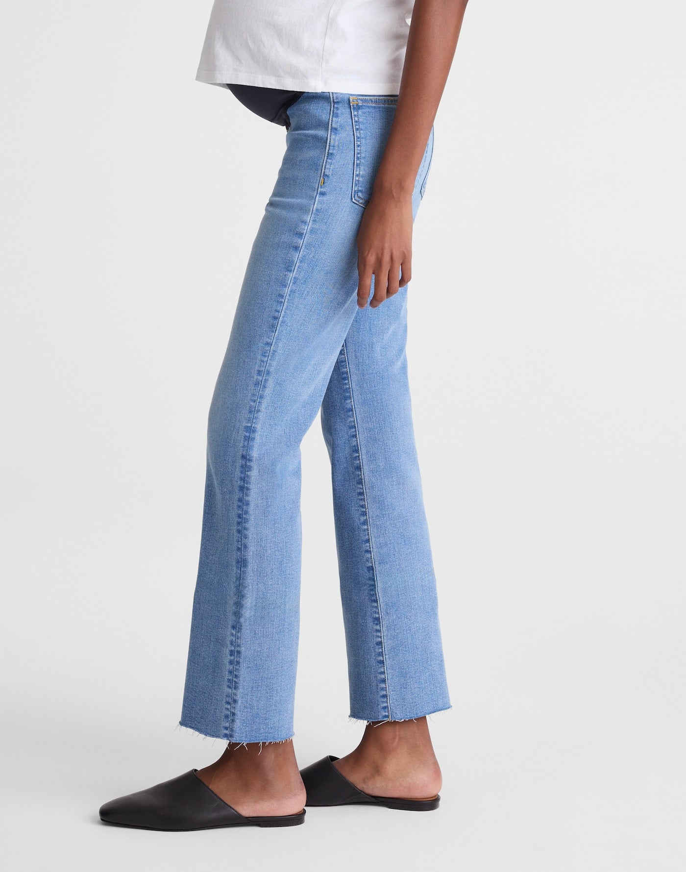 Madewell The Maternity Flare Crop Jean in Super Stretch Denim 100% Cotton
