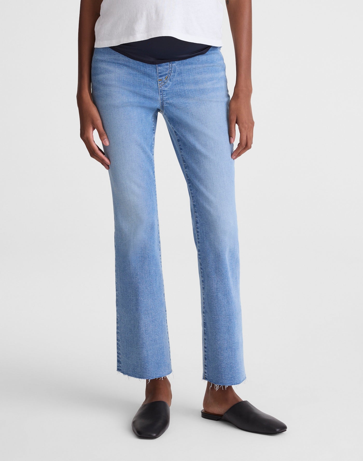 Madewell The Maternity Flare Crop Jean in Super Stretch Denim 100% Cotton