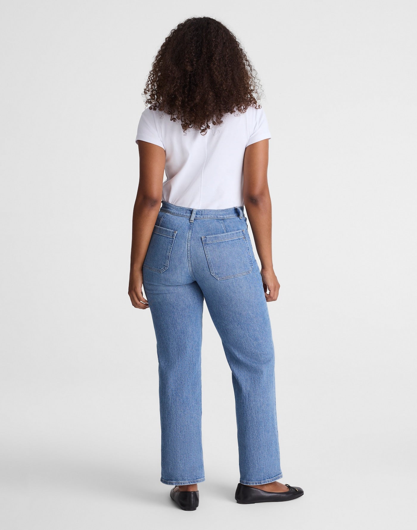 Madewell The Curvy Emmett Wide-Leg Jean in Driftwater Wash 99% Cotton 1% Elastane