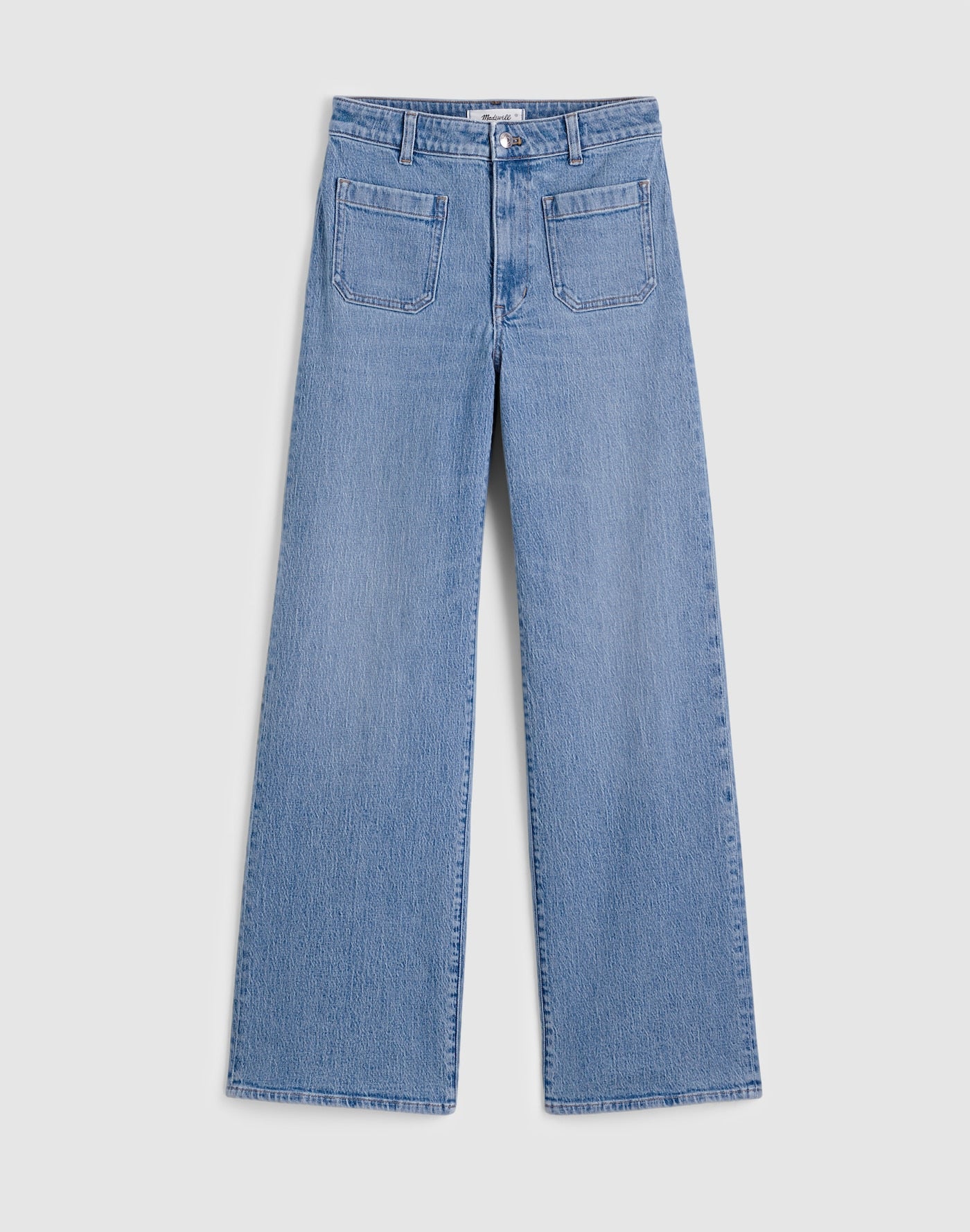 Madewell The Curvy Emmett Wide-Leg Jean in Driftwater Wash 99% Cotton 1% Elastane
