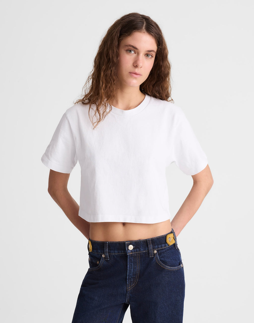 Madewell x Benjamin Talley Smith The Sullivan Boxy Crop Tee 100% Cotton