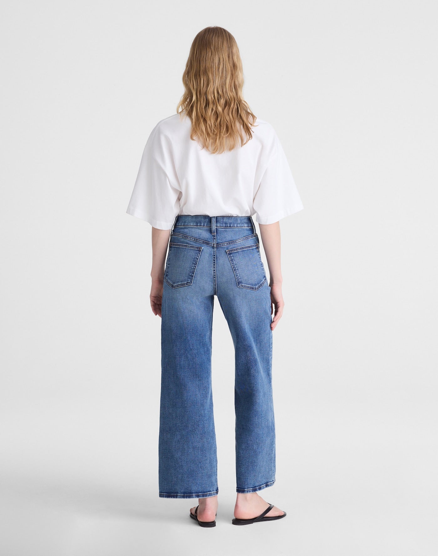 Madewell The Wide-Leg Crop Jean in Super Stretch Denim 85% Cotton 13% Recycled Polyester 2% Elastane