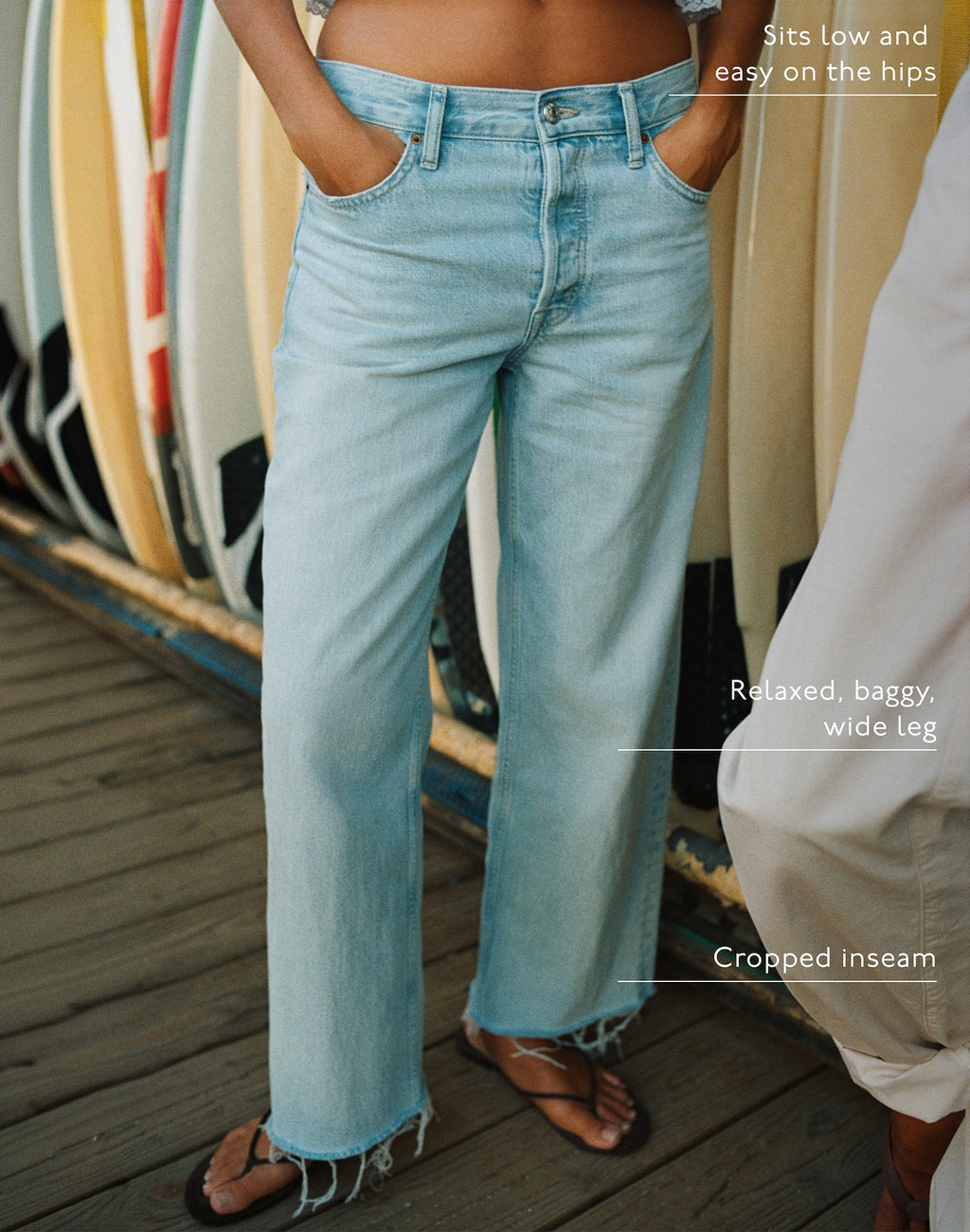 Madewell Low-Slung Baggy Crop Jean in Foster Wash 100% Regenagri Cotton