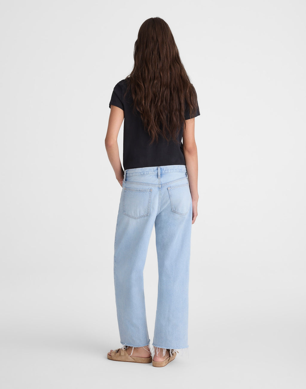 Madewell Low-Slung Baggy Crop Jean in Foster Wash 100% Regenagri Cotton