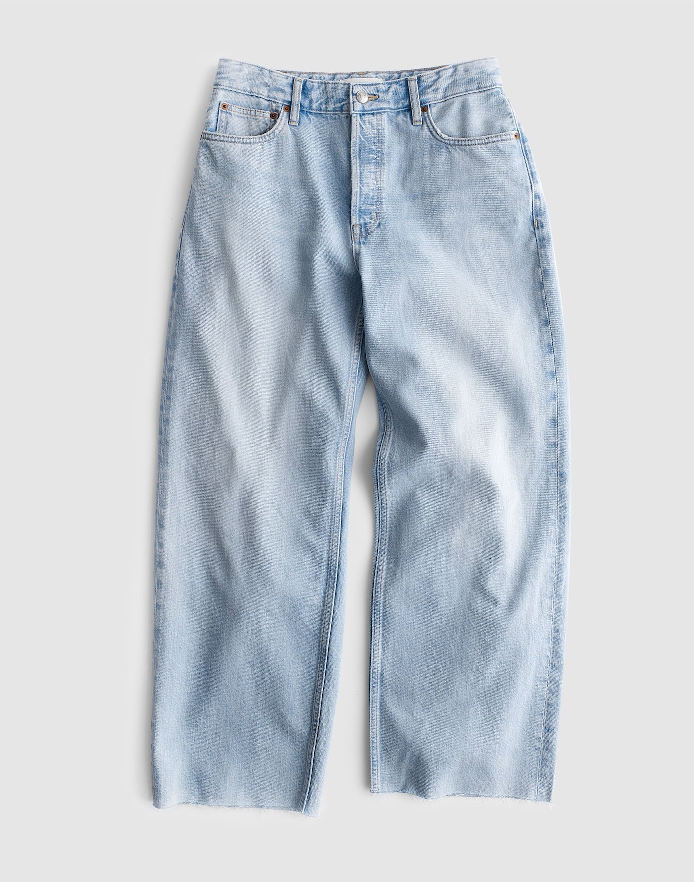 Madewell Low-Slung Baggy Crop Jean in Foster Wash 100% Regenagri Cotton