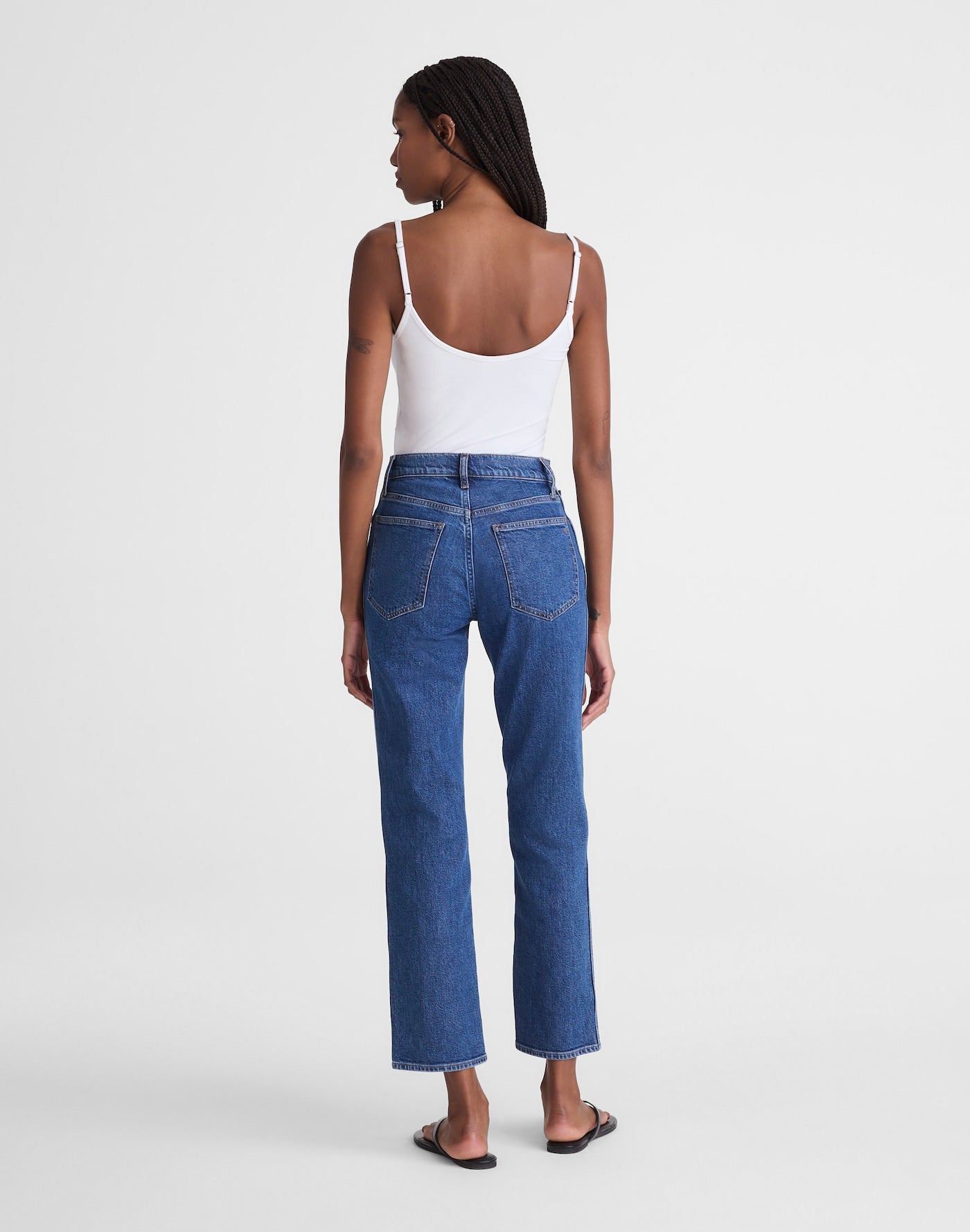 Madewell The Longline Straight Crop Jean in Foster Wash 99% Cotton 1% Elastane