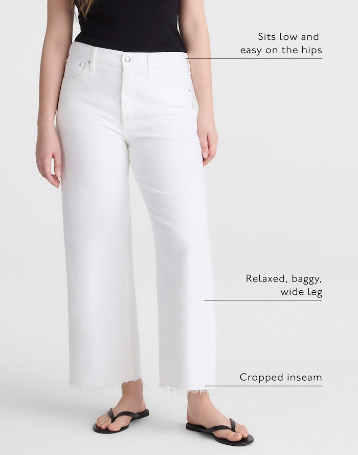 Madewell Low-Slung Baggy Crop Jean in Rigid Denim 100% Cotton
