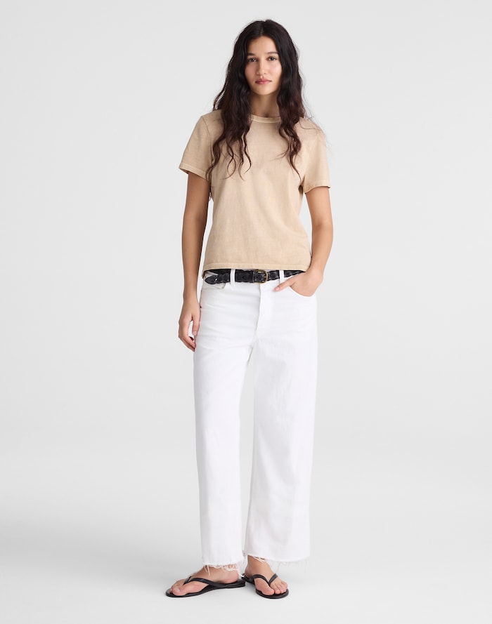 Madewell Low-Slung Baggy Crop Jean in Rigid Denim 100% Cotton