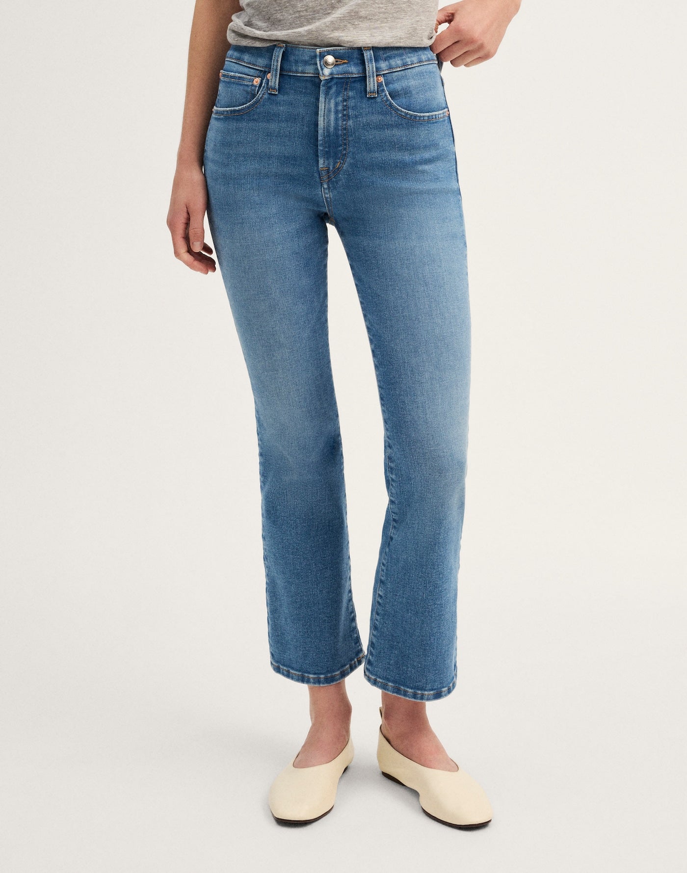 Madewell The Flare Crop Jean in Super Stretch Denim 85% Cotton 13% Recycled Polyester 2% Elastane