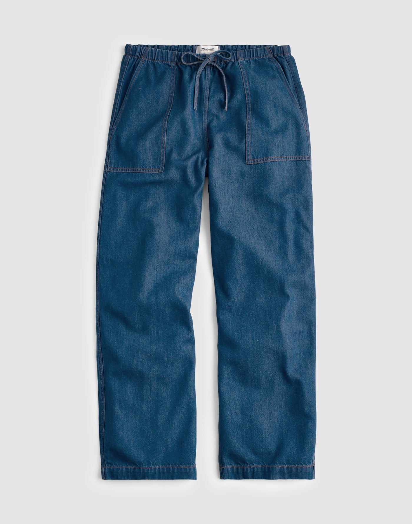 Madewell Pull-On Barrel-Leg Utility Pants in Airy Denim 65% Cotton 35% TENCEL Lyocell