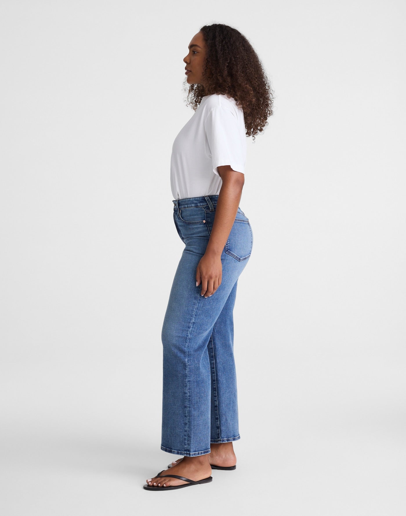 Madewell The Curvy Wide-Leg Crop Jean in Super Stretch Denim 93% Cotton 5% Polyester 2% Elastane