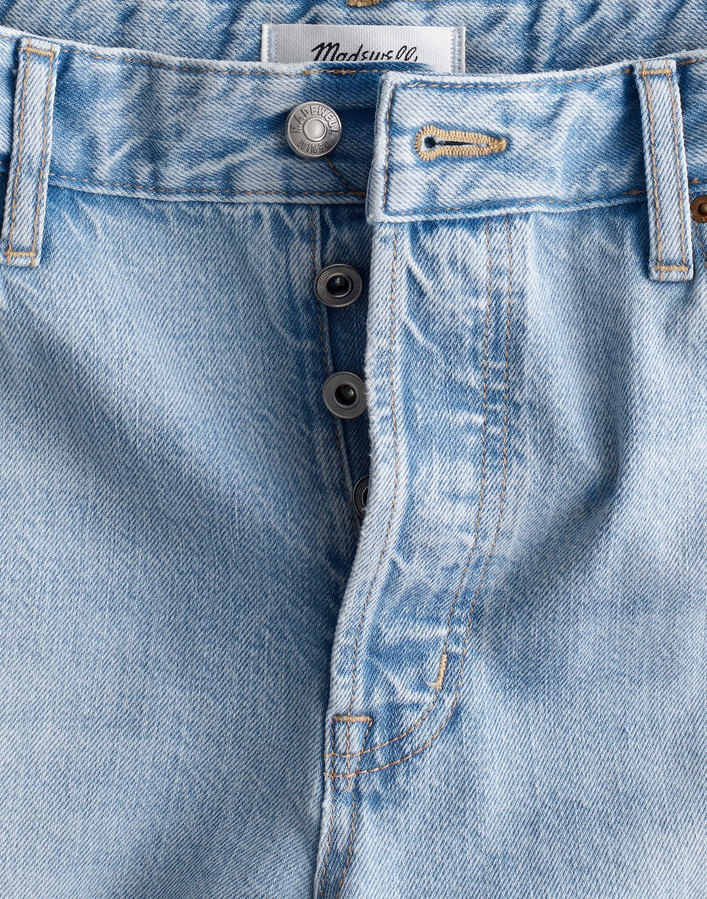 Madewell Curvy Low-Slung Baggy Crop Jeans in Foster Wash 100% Cotton