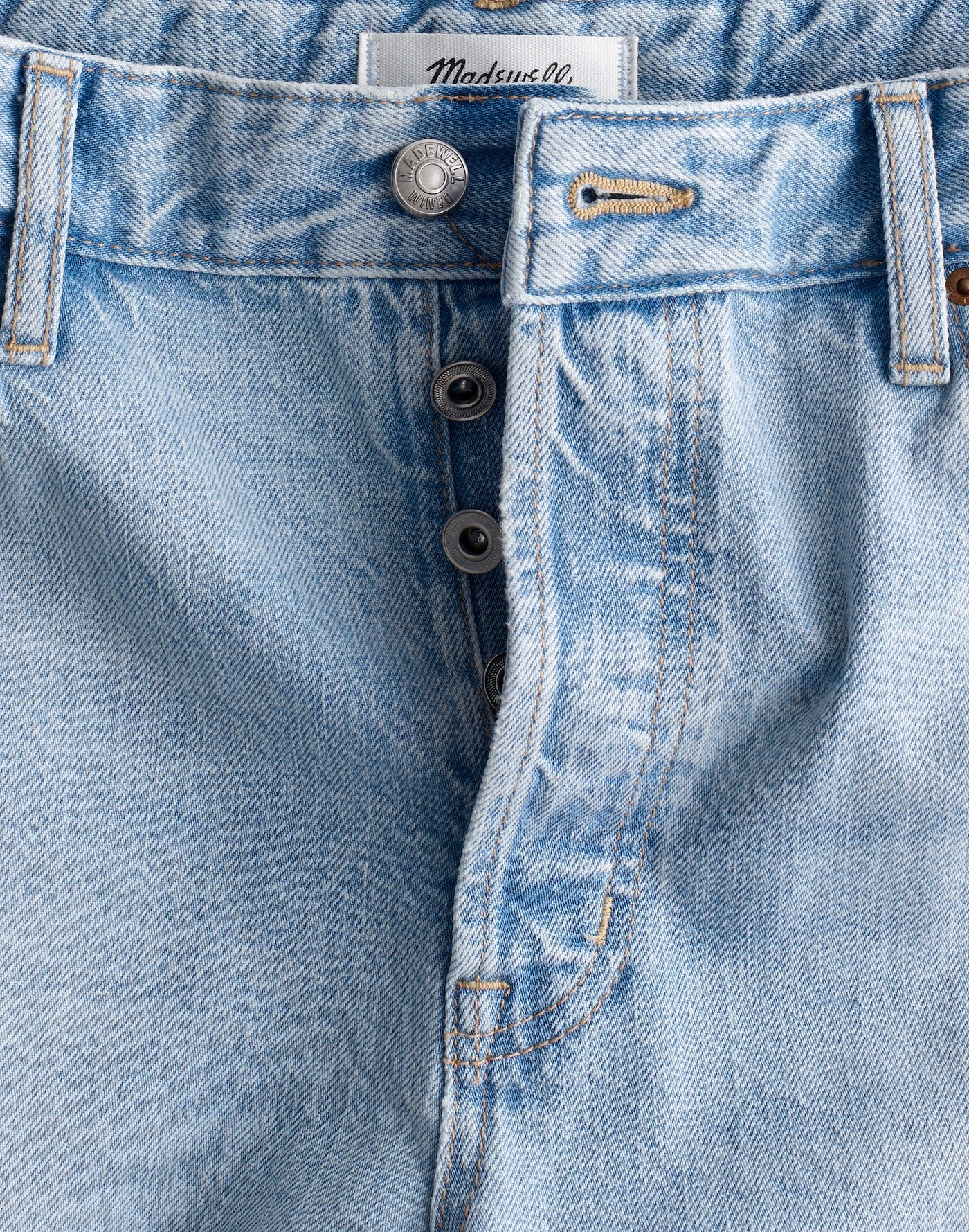 Madewell Curvy Low-Slung Baggy Crop Jeans in Foster Wash 100% Cotton