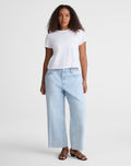 Madewell Curvy Low-Slung Baggy Crop Jeans in Foster Wash 100% Cotton
