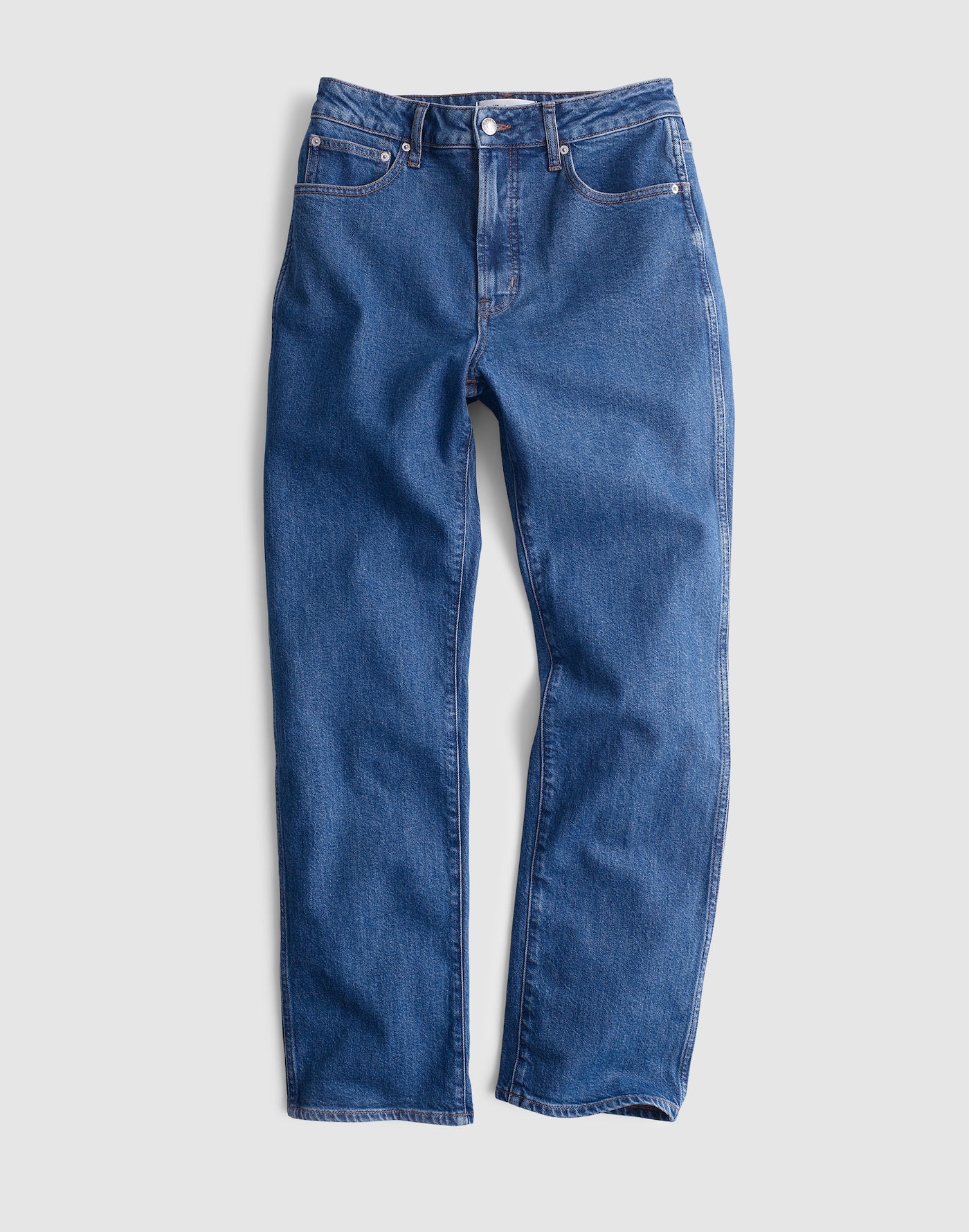 Madewell The Curvy Longline Straight Crop Jean in Marina Blue Wash 99% Cotton 1% Elastane
