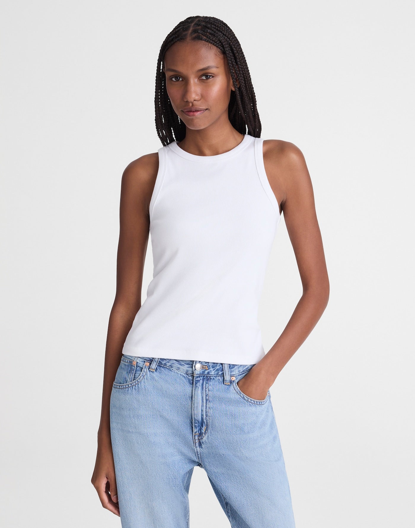 Madewell The Essential Tank in Utility Rib 92% Cotton 8% Elastane