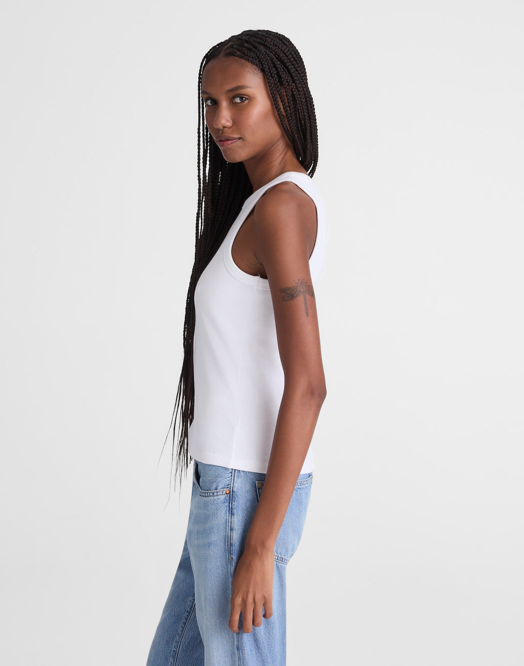 Madewell The Essential Tank in Utility Rib 92% Cotton 8% Elastane