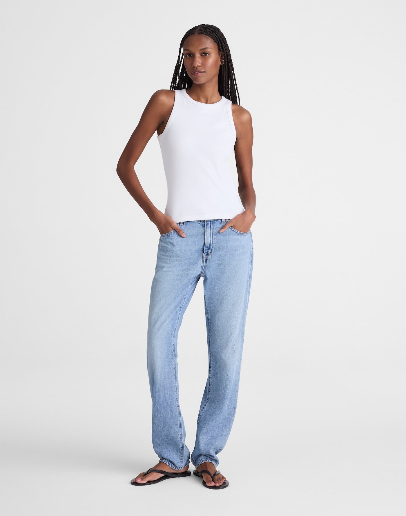 Madewell The Essential Tank in Utility Rib 92% Cotton 8% Elastane